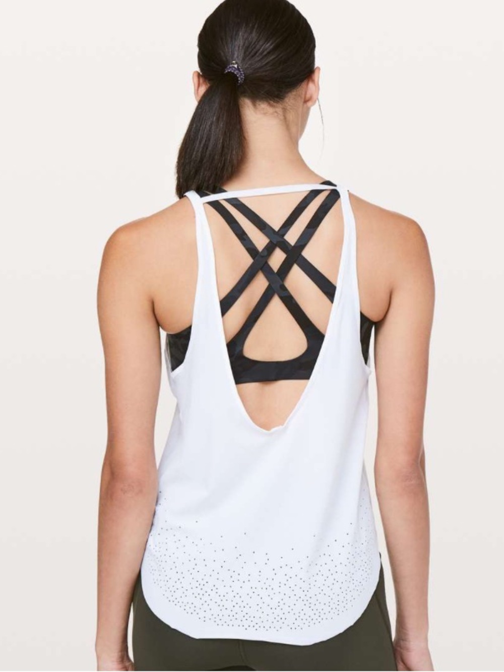Lululemon Set Free Run Tank Laser Cut Size 8 White